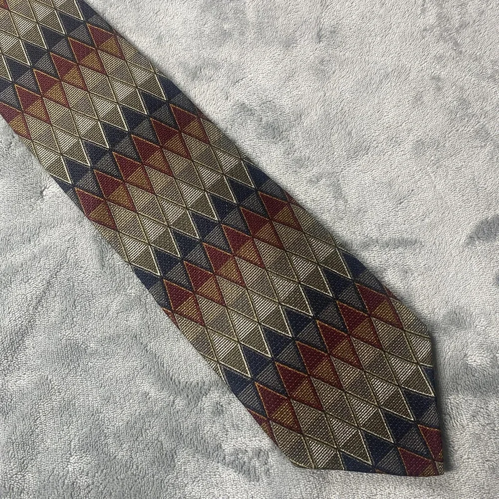 Zinc Tie Mens One‎ Size Multicolor Geometric Silk Wide Handmade Jacquard Necktie